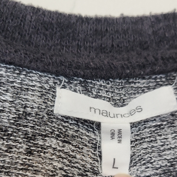 MAURICES Black White Scoop Neck Rayon Blend Lightweight Pullover Sweater - Picture 2 of 7